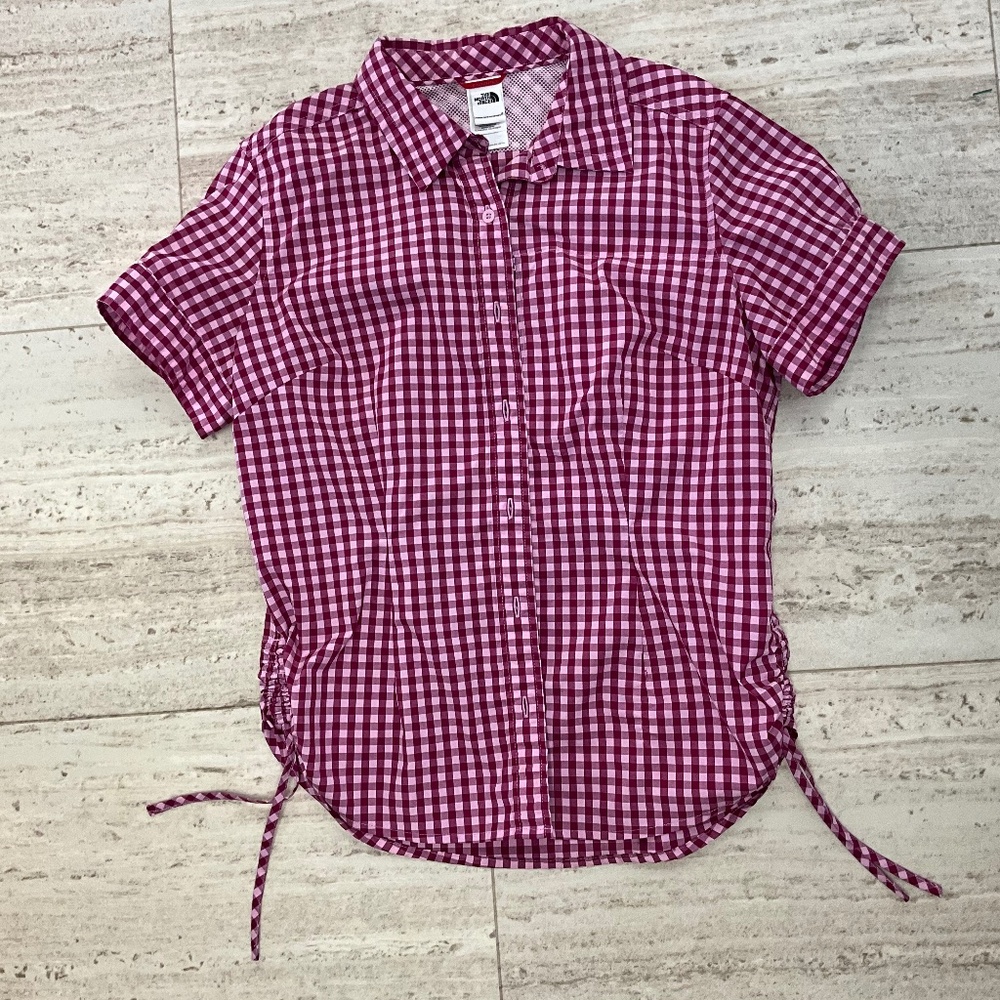 The North Face Women’s L/G Vapor Wick Raspberry and Pink Checked Shirt Top
